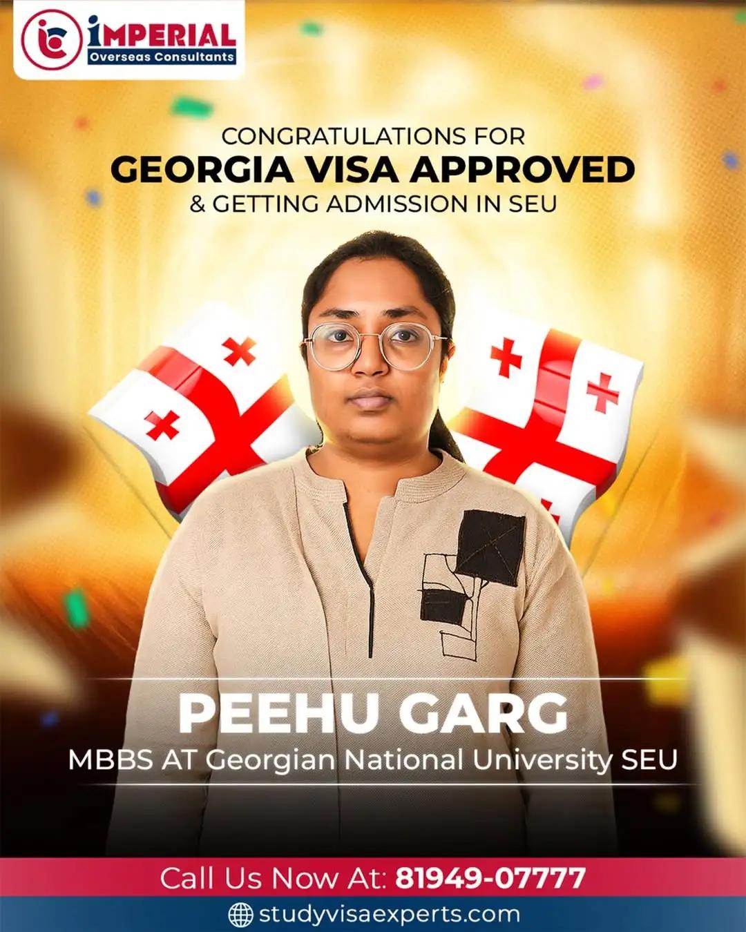 Peehu Garg - MBBS Visa Georgia