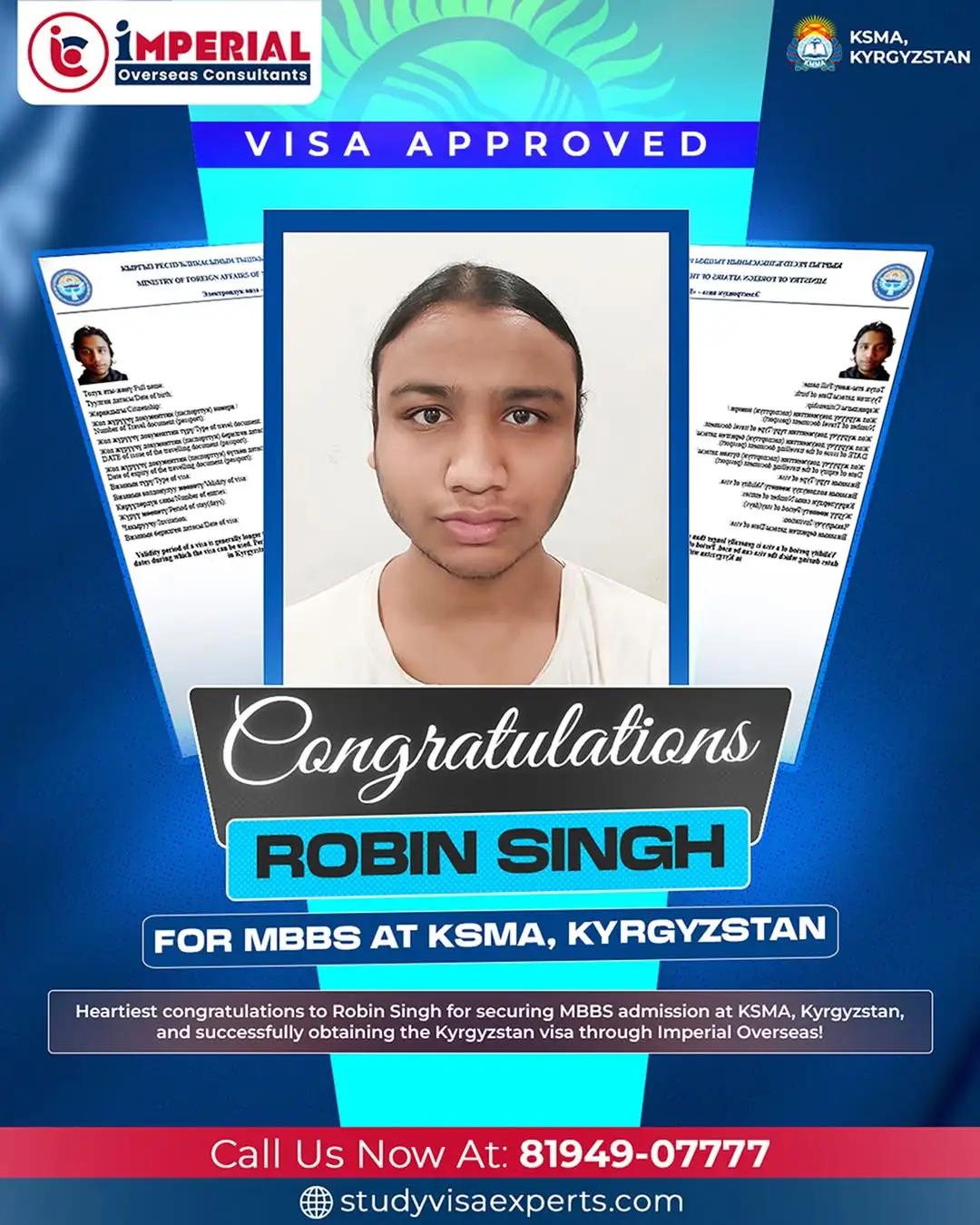 Robin Singh - MBBS Visa Kyrgyzstan