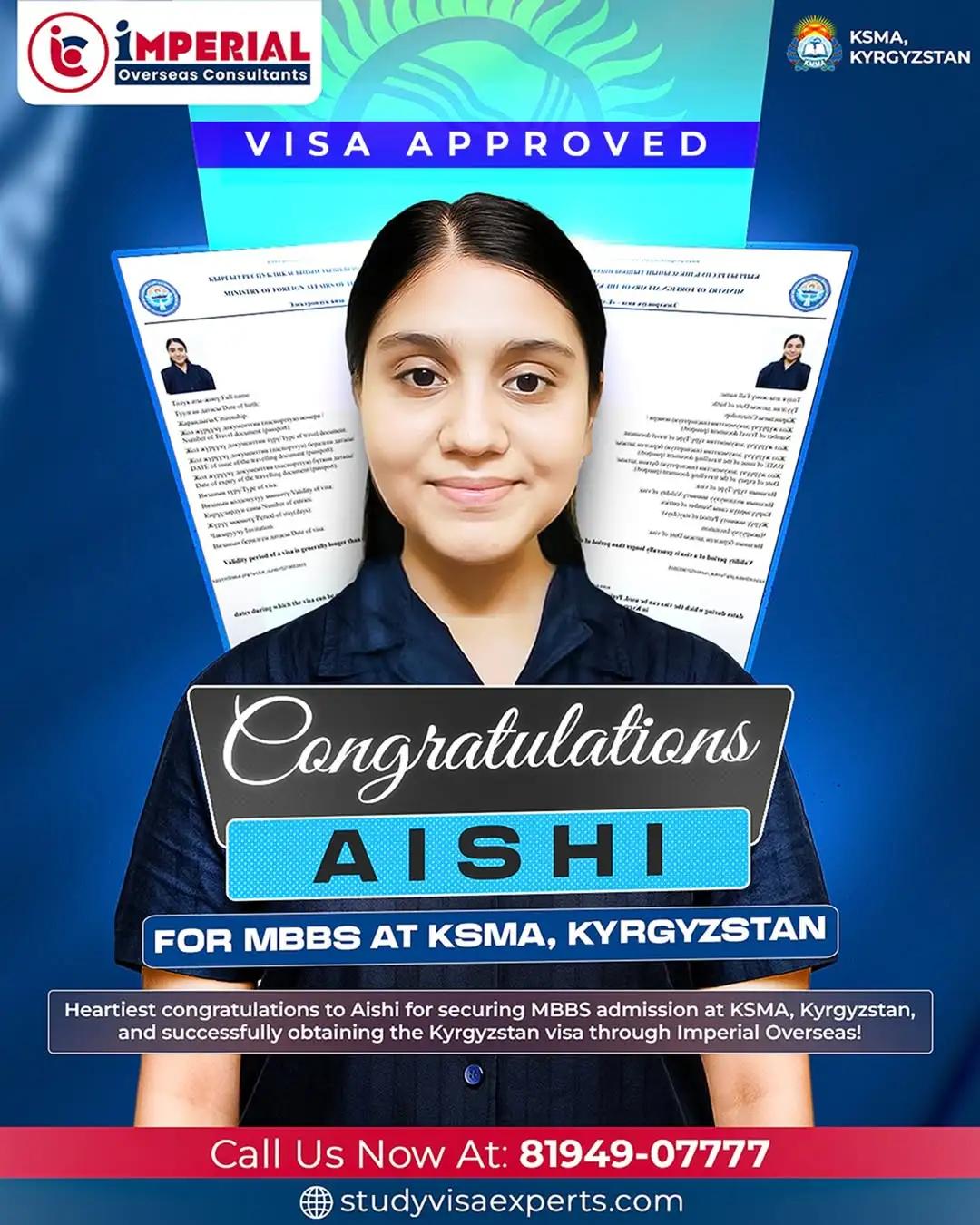 Aishi - MBBS Visa Kyrgyzstan