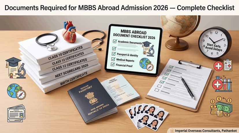 Documents Required for MBBS Abroad Admission 2026 — Complete Checklist